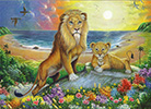 Lion and Cub Oil Painting